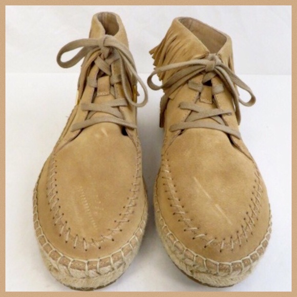 Joie Genevieve Fringe Suede Espadrille Moccasins 6 - Picture 6 of 6